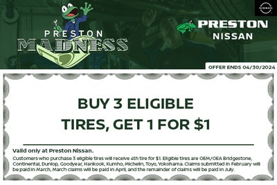 Buy 3 Get 1 for $1 Tires