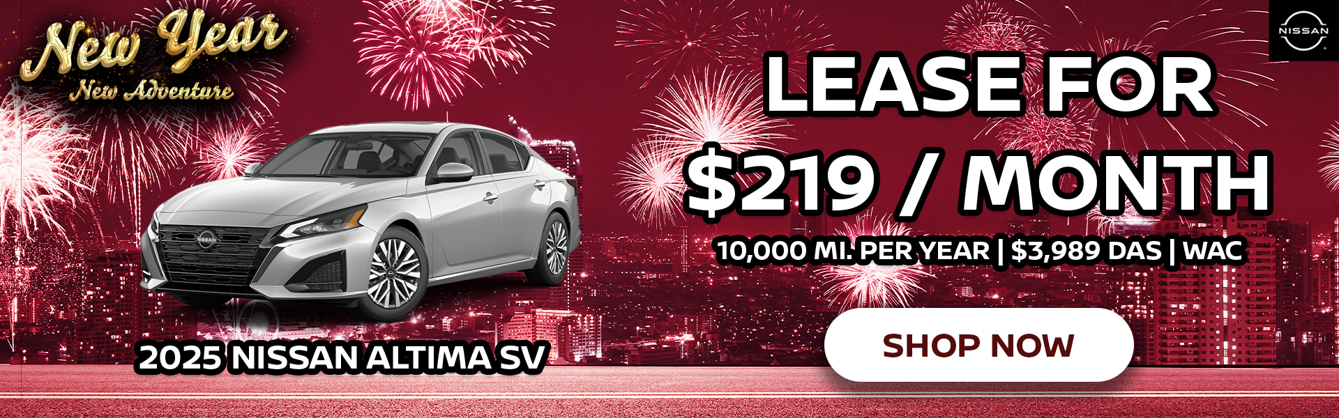 Lease for $219/Mo on 2025 Nissan Altima SV Models!
