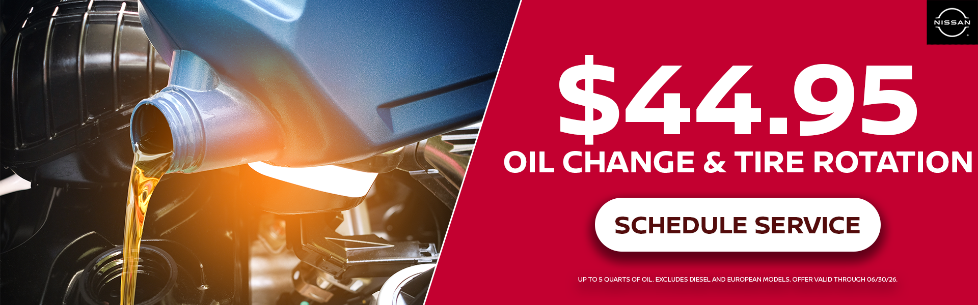 Oil Change & Tire Rotation for $44.95